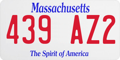 MA license plate 439AZ2