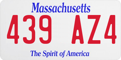 MA license plate 439AZ4