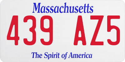 MA license plate 439AZ5