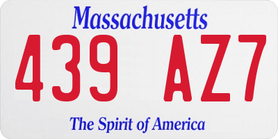 MA license plate 439AZ7