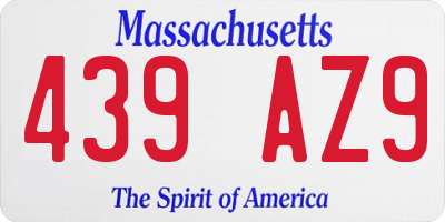 MA license plate 439AZ9