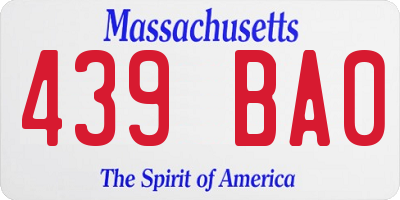 MA license plate 439BA0
