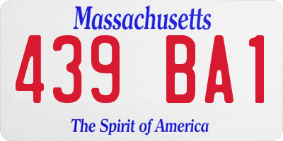 MA license plate 439BA1