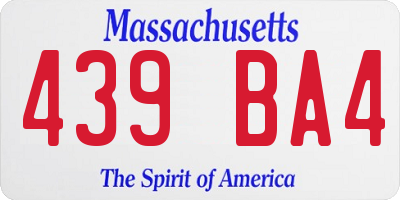 MA license plate 439BA4
