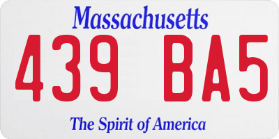 MA license plate 439BA5