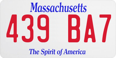 MA license plate 439BA7