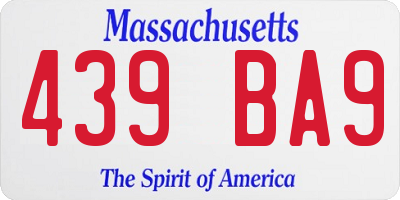 MA license plate 439BA9