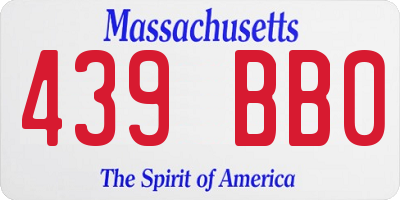 MA license plate 439BB0