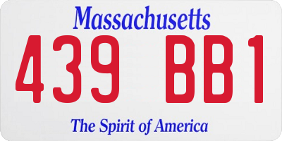 MA license plate 439BB1