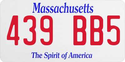 MA license plate 439BB5