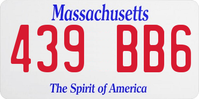 MA license plate 439BB6