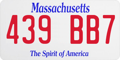 MA license plate 439BB7