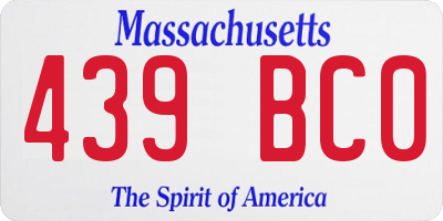 MA license plate 439BC0