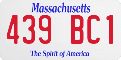 MA license plate 439BC1