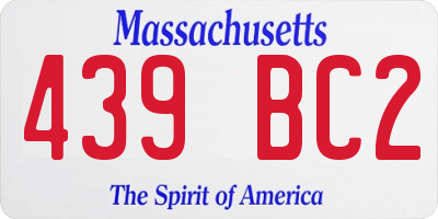 MA license plate 439BC2