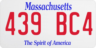 MA license plate 439BC4