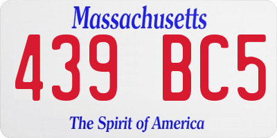 MA license plate 439BC5