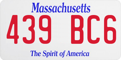 MA license plate 439BC6