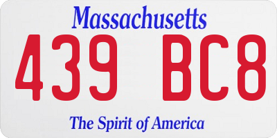 MA license plate 439BC8
