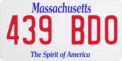 MA license plate 439BD0