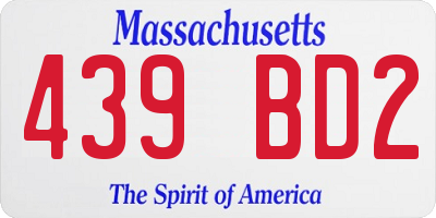 MA license plate 439BD2