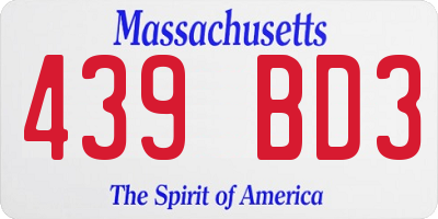 MA license plate 439BD3