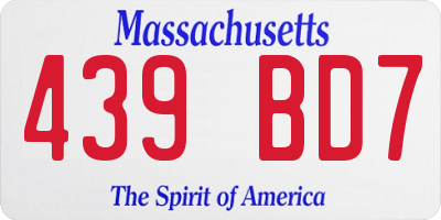 MA license plate 439BD7