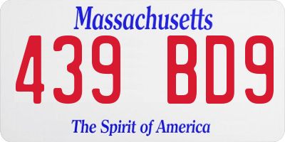 MA license plate 439BD9