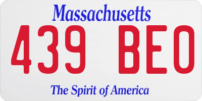 MA license plate 439BE0