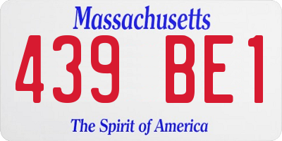 MA license plate 439BE1