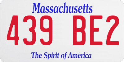 MA license plate 439BE2