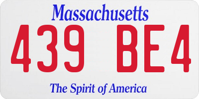 MA license plate 439BE4