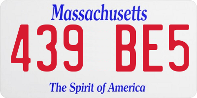 MA license plate 439BE5
