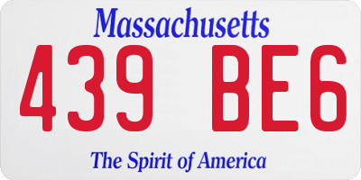 MA license plate 439BE6