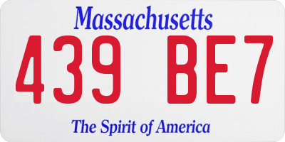MA license plate 439BE7