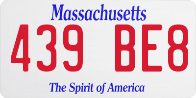 MA license plate 439BE8