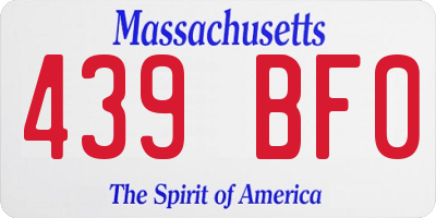 MA license plate 439BF0