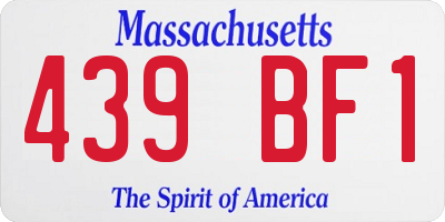 MA license plate 439BF1