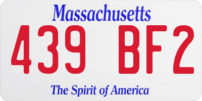 MA license plate 439BF2