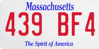 MA license plate 439BF4