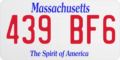 MA license plate 439BF6