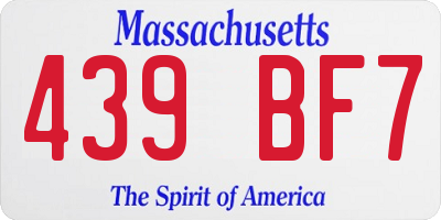 MA license plate 439BF7