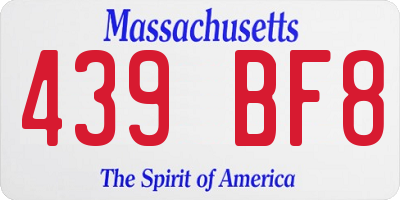 MA license plate 439BF8