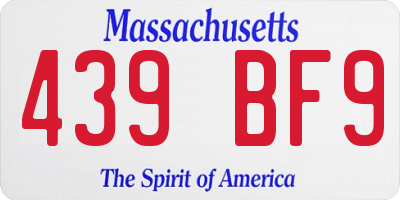 MA license plate 439BF9