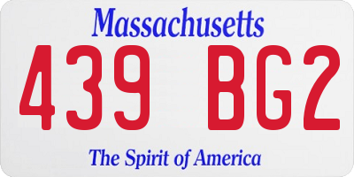 MA license plate 439BG2