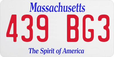 MA license plate 439BG3