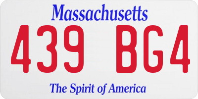 MA license plate 439BG4