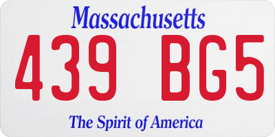 MA license plate 439BG5