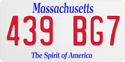MA license plate 439BG7