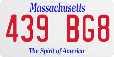 MA license plate 439BG8